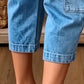 👖 ¡50% DE DESCUENTO POR TIEMPO LIMITADO! ✨ Pantalones vaqueros cortos elásticos informales para mujer – Corte recto, cintura media, múltiples bolsillos 🌿