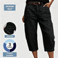 👖 ¡50% DE DESCUENTO POR TIEMPO LIMITADO! ✨ Pantalones vaqueros cortos elásticos informales para mujer – Corte recto, cintura media, múltiples bolsillos 🌿
