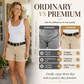 Pantalones cortos elásticos informales para mujer con bolsillos utilitarios.