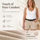 Pantalones cortos elásticos informales para mujer con bolsillos utilitarios.