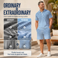 ⏳Oferta por tiempo limitado⏰ Conjunto de camiseta con cuello y pantalón corto para hombre con estampado geométrico: diseño moderno y transpirable para un look coordinado 🔷