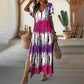 Vestido casual de mujer con escote en V y degradado