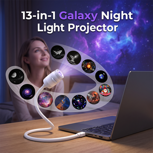 Lámpara proyector de galaxias con discos estrellados