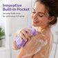 Esponja de baño ultrasuave con bolsita para jabón.