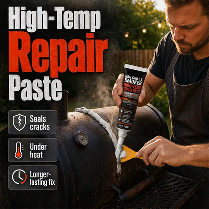 Pasta reparadora para barbacoas y ahumadores de alta temperatura, 60 ml, sellador resistente al calor con espátula.
