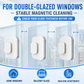 ⚡ Limpiador de cristales magnético 6 en 1: área de limpieza un 30 % más amplia, ideal para ventanas de edificios altos. Almohadillas dobles + rasqueta: ¡resultados impecables desde la primera pasada!