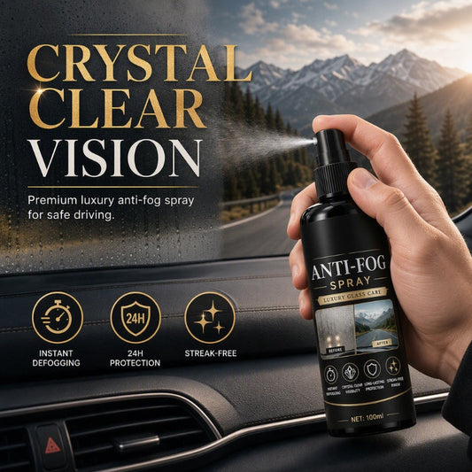 Spray antivaho para cristales de coche que mejora la visibilidad.