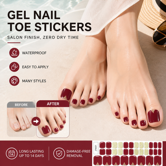 Pegatinas de gel semicuradas para uñas de los pies