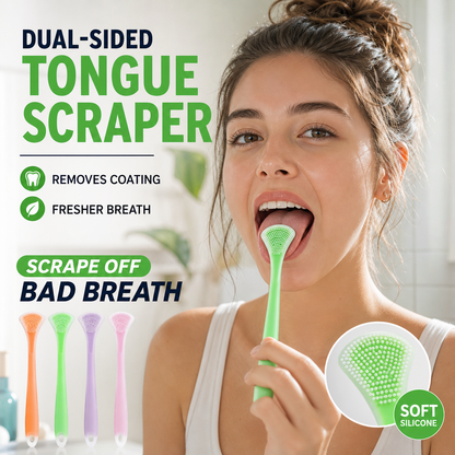Raspador de lengua de silicona de doble cara