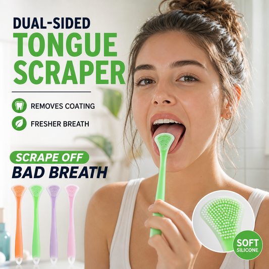 Raspador de lengua de silicona de doble cara