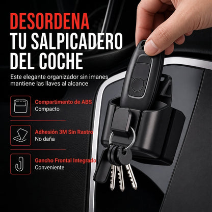 🔑 50% dto. Organizador de llaves para coche – compartimento ABS, gancho resistente y ranura para tarjetas. Adiós al desorden en la consola! ✨🚗