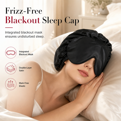 Gorro de dormir de satén 2 en 1 para mujer con antifaz