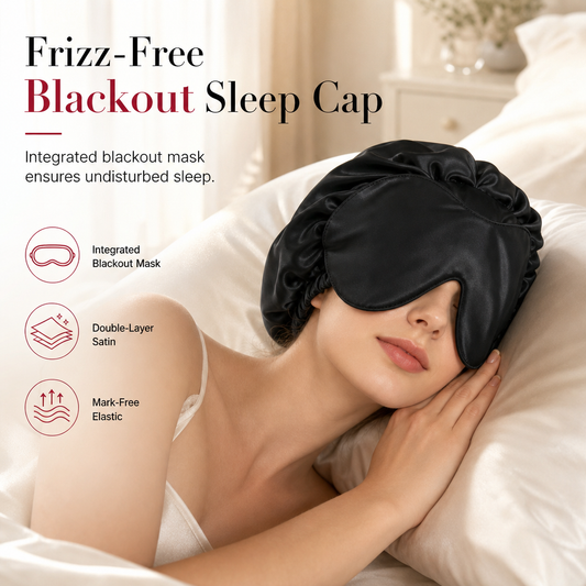 Gorro de dormir de satén 2 en 1 para mujer con antifaz